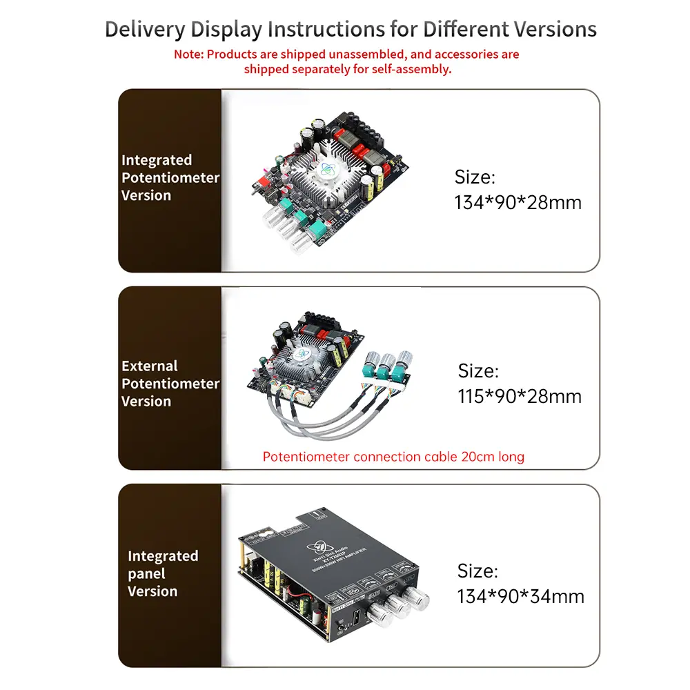 XY-T2002P Bluetooth Digital Sound Amplifier Module 200W*2 Audio Power Amplifiers Module TPA3223 T2002P AMP AUX