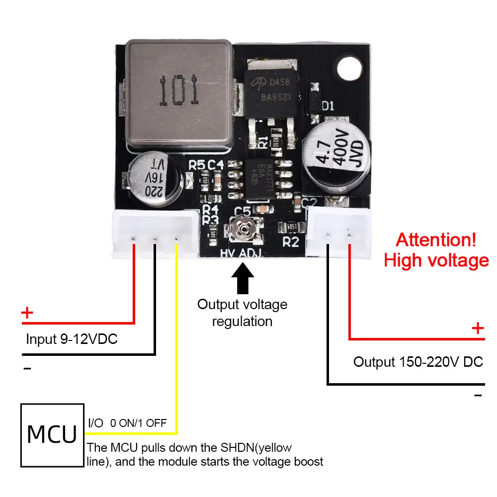 DC-DC Booster Boost Converter Module 5V 12V to 150V-220V Step-up Voltage Regulator Power Supply Module MAX1771 Transformer