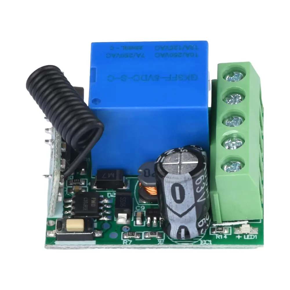 433Mhz DC 12V 5-60V 1CH Universal Wireless Remote Control Switch Relay Receiver Module 5V 9V 12V 24V 60V RF for Gate LED Garage