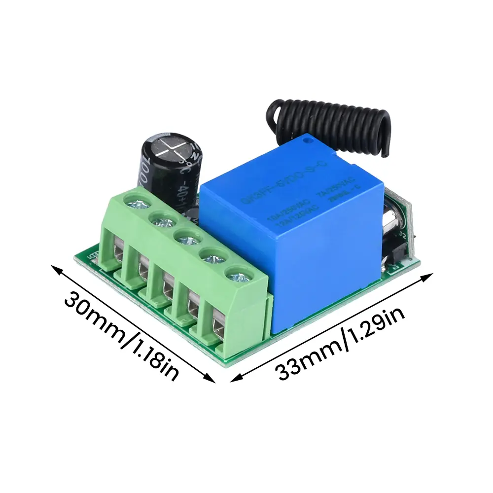 433Mhz DC 12V 5-60V 1CH Universal Wireless Remote Control Switch Relay Receiver Module 5V 9V 12V 24V 60V RF for Gate LED Garage