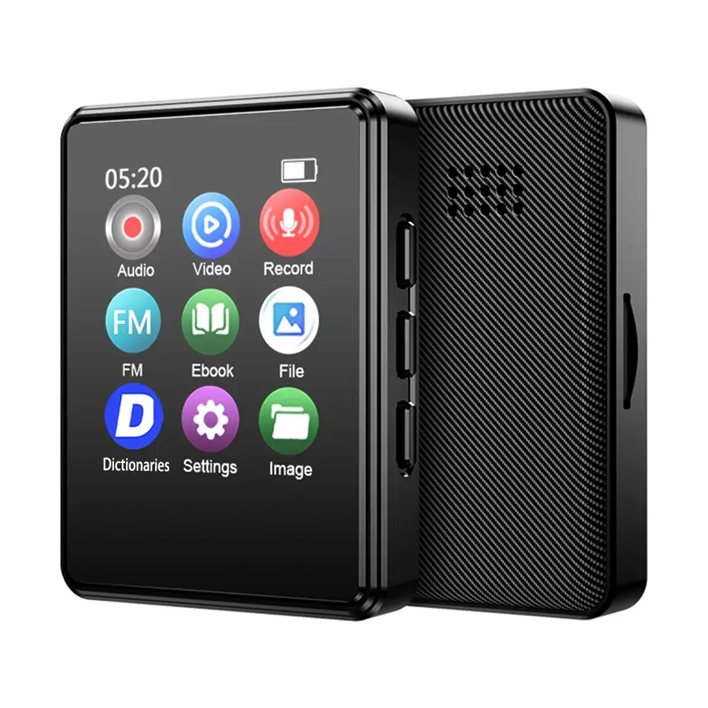 Bluetooth 5.0 MP3 Player Built-in Speaker 1.8inch Touch Screen HIFI Stereo Music Walkman FM Radio E-Book Record MP3 Players