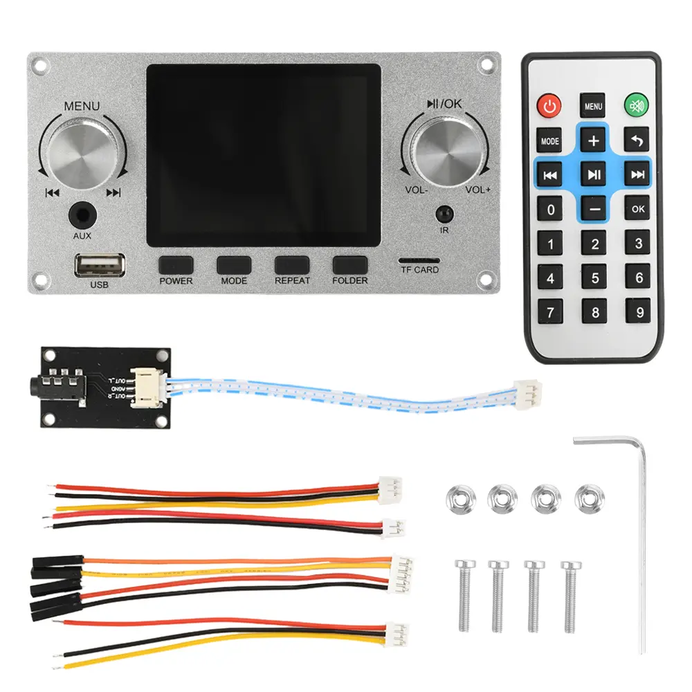 Bluetooth MP3 Decoder Board 2.8-inch TFT Color Screen Lossless Audio Decoding Module DIY MP3 Player Car FM Radio Module TF USB