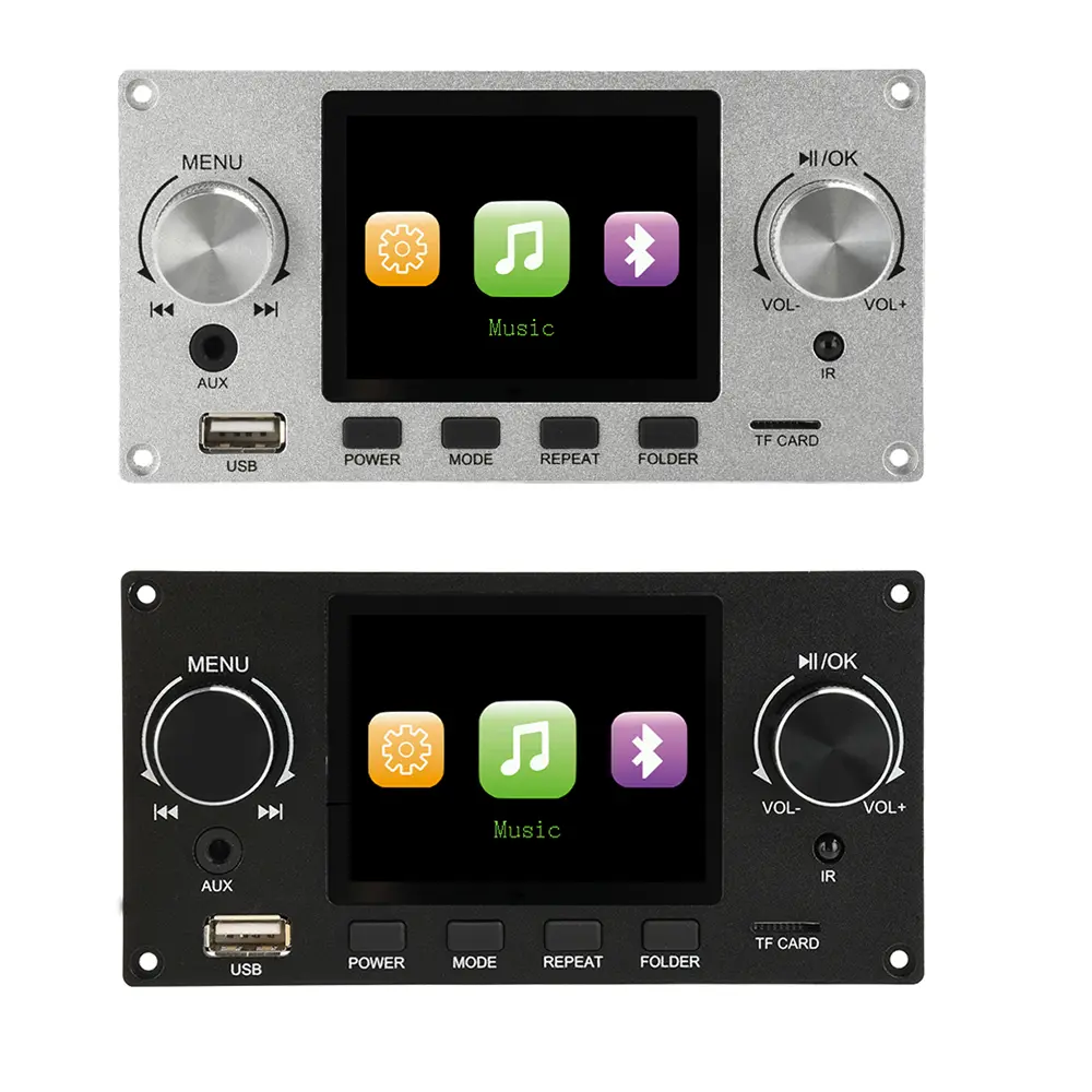 Bluetooth MP3 Decoder Board 2.8-inch TFT Color Screen Lossless Audio Decoding Module DIY MP3 Player Car FM Radio Module TF USB