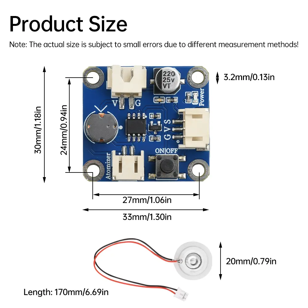 DC3-4.5V Ultrasonic Spray Humidifier DIY Kit Atomizer Driver Mdule Supports Single-chip Programming Control Fogger Atomization