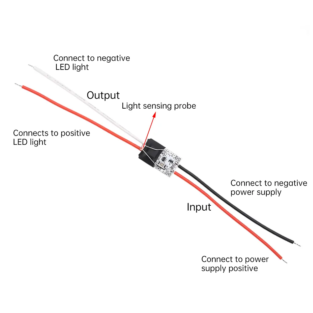 Light Sensing Lamp Control Switch DC 3.7-24V Light Sensor Auto On Off  Photocell Street Light Switches For LED Light Strip
