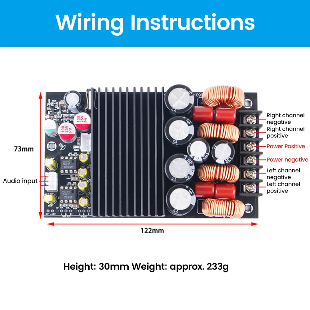 TPA3255 Class D Digital Sound Amplifier Board High Power 300W+300W Audio Amplifier Module 2.0 Dual Channel Stereo Module AMP