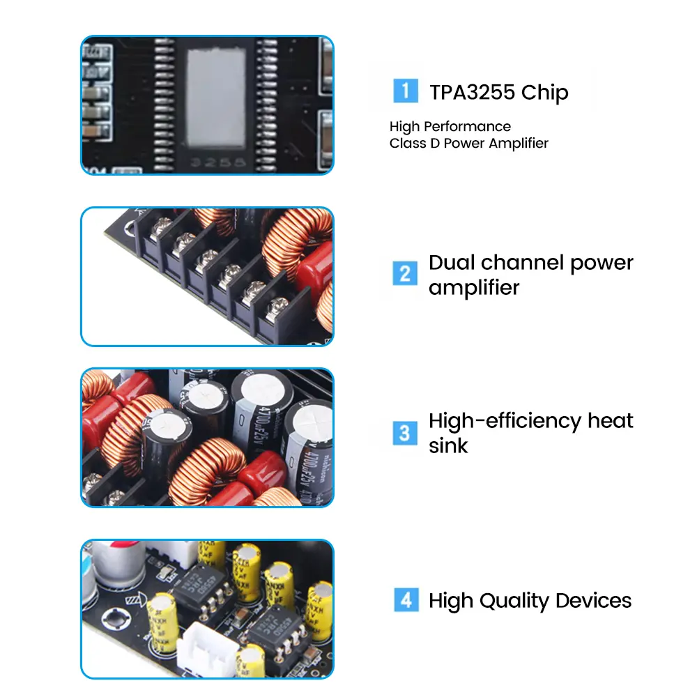 TPA3255 Class D Digital Sound Amplifier Board High Power 300W+300W Audio Amplifier Module 2.0 Dual Channel Stereo Module AMP