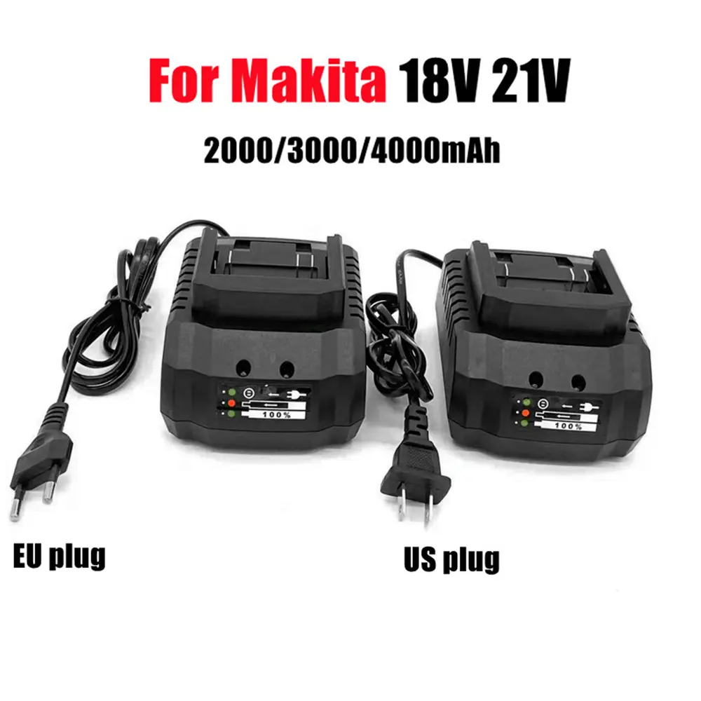 Battery Charger Replacement For Makita 18V 21V Li-Ion BL1415 BL1815 BL1830 BL1850 Electric Drill Grinder Portable EU/US/UK/AU