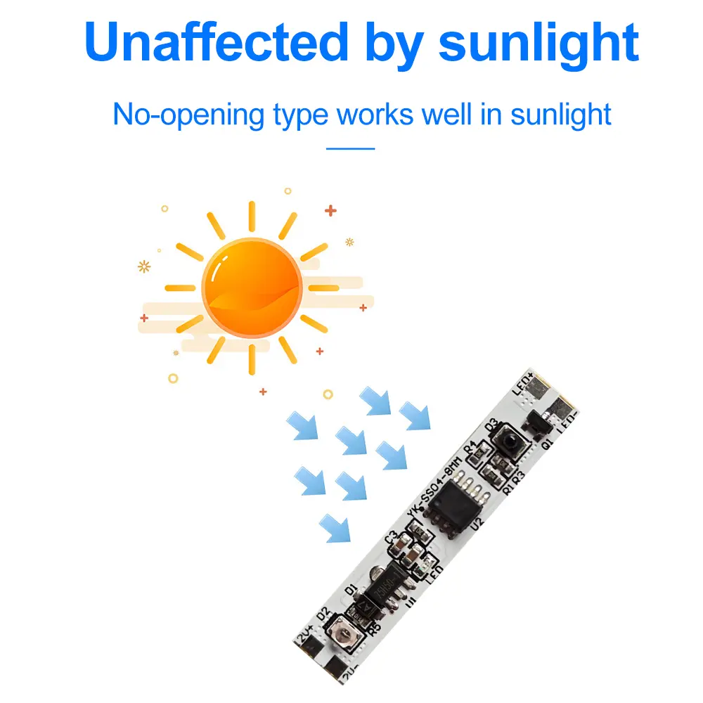 YK-SS004 Motion Detector Hand Sweep Switch DC 12V Smart Human Infrared Induction Sensor Switch For LED Light Strip Cabinet Light