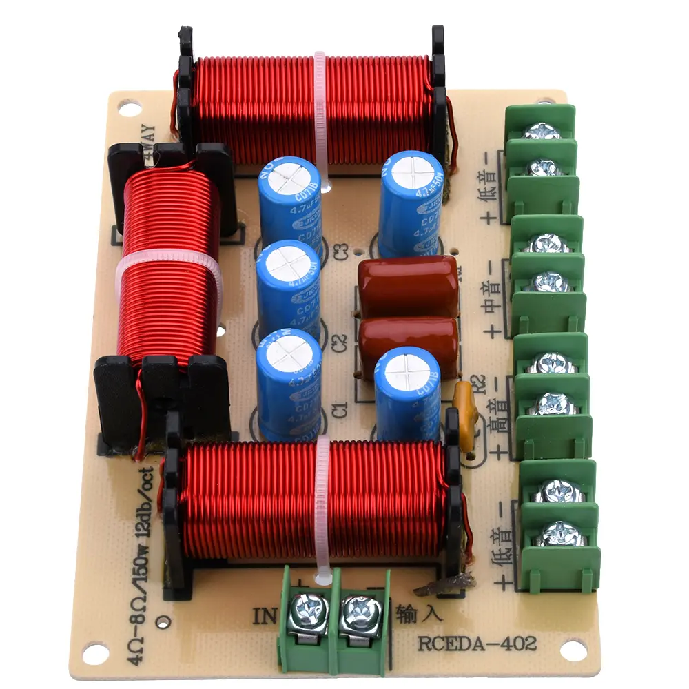 4 Way 120W HiFi Speaker Frequency Divider Audio Crossover Filter Circuit Board Home Speaker Filter Treble Alto Baritone Bass
