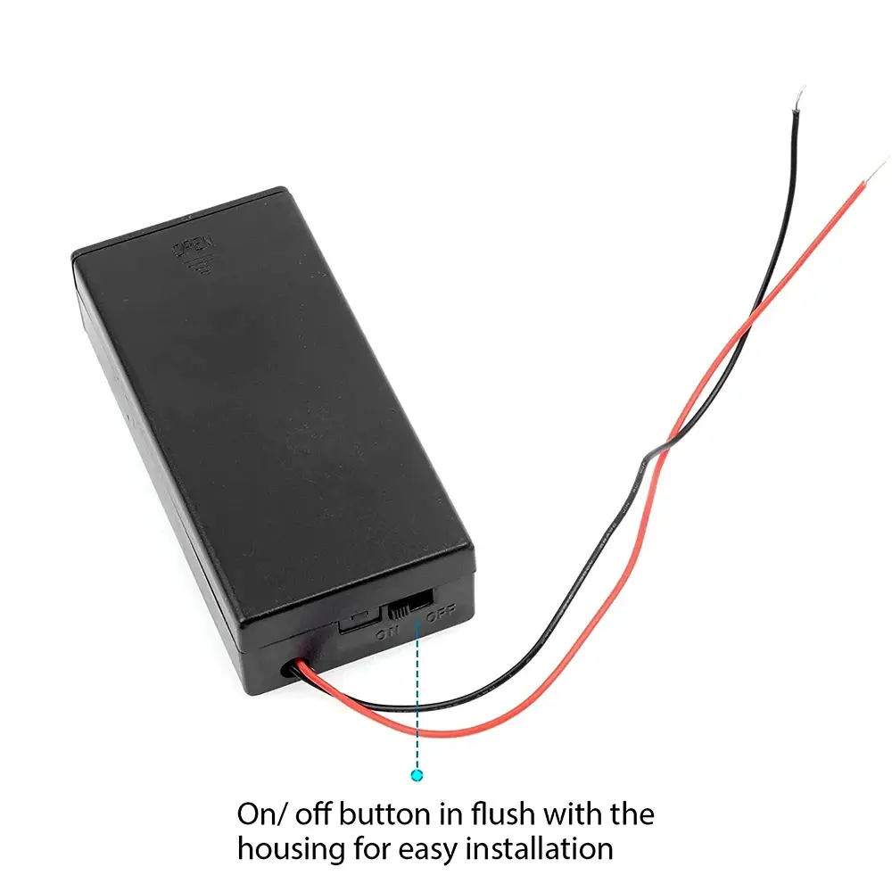2PCS 2 Slots 18650 Battery Storage Case 2x18650 Batteries Holder Box Container With  ON/OFF Switch 3.7V ABS DIY
