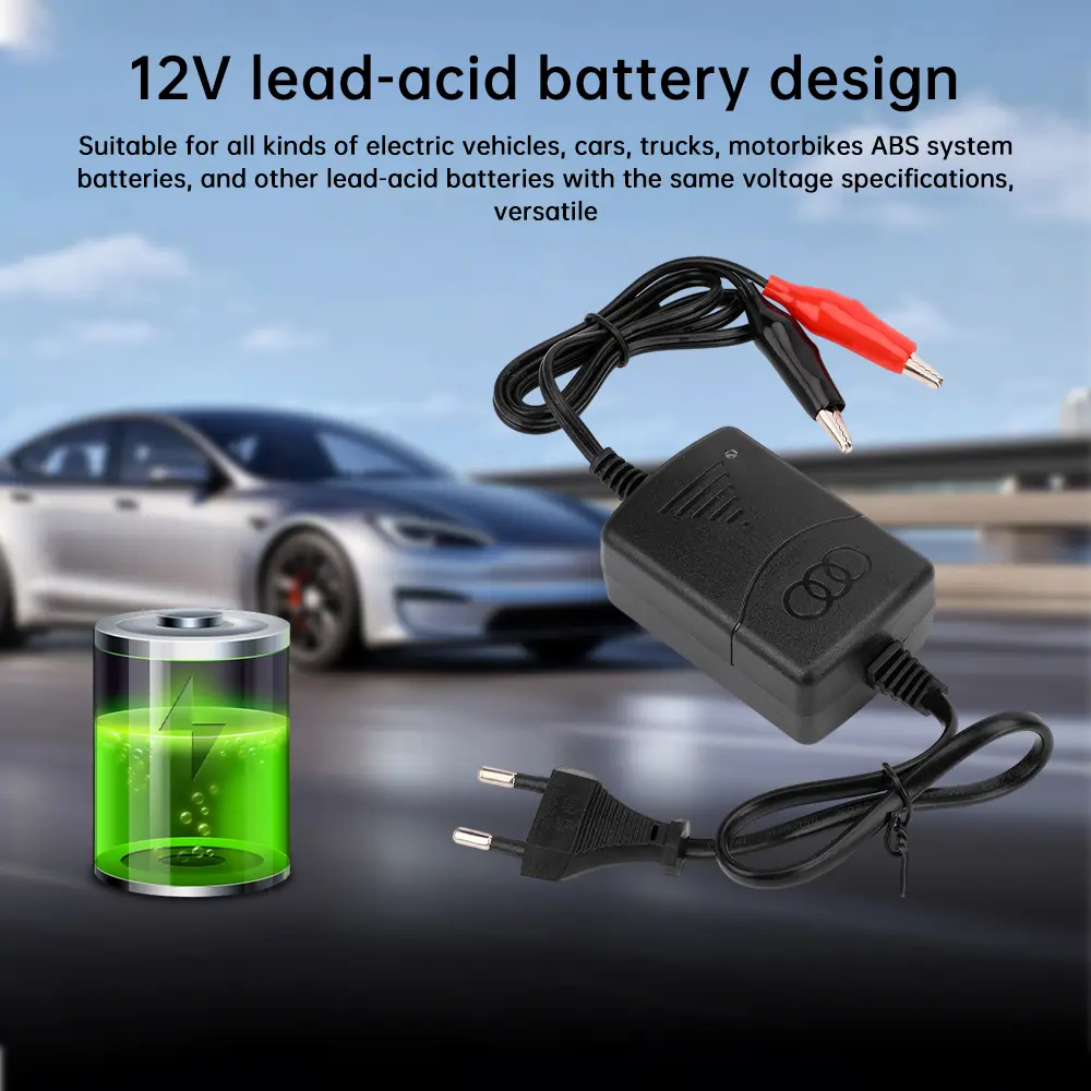 12V Car Battery Charger Lead-acid Battery Charger For Electric Vehicle Car Truck Motorcycle Eu Us Plug AC100-240V 50/60Hz