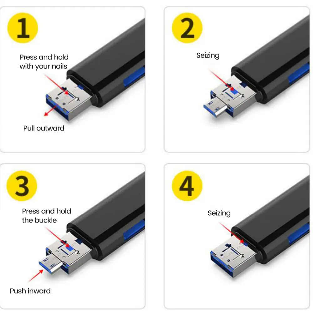 5 in 1 Multifunction Micro SD Card Reader USB C USB 3.0 to Memory Card Reader Adapter for External Camera Photo Work with PC Mac