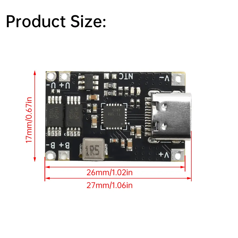 Lithium Battery Charging Module 5V 3A Step Down Buck Power Charge Module TYPE-C LiPo Battery Charger Protection Circuit Board