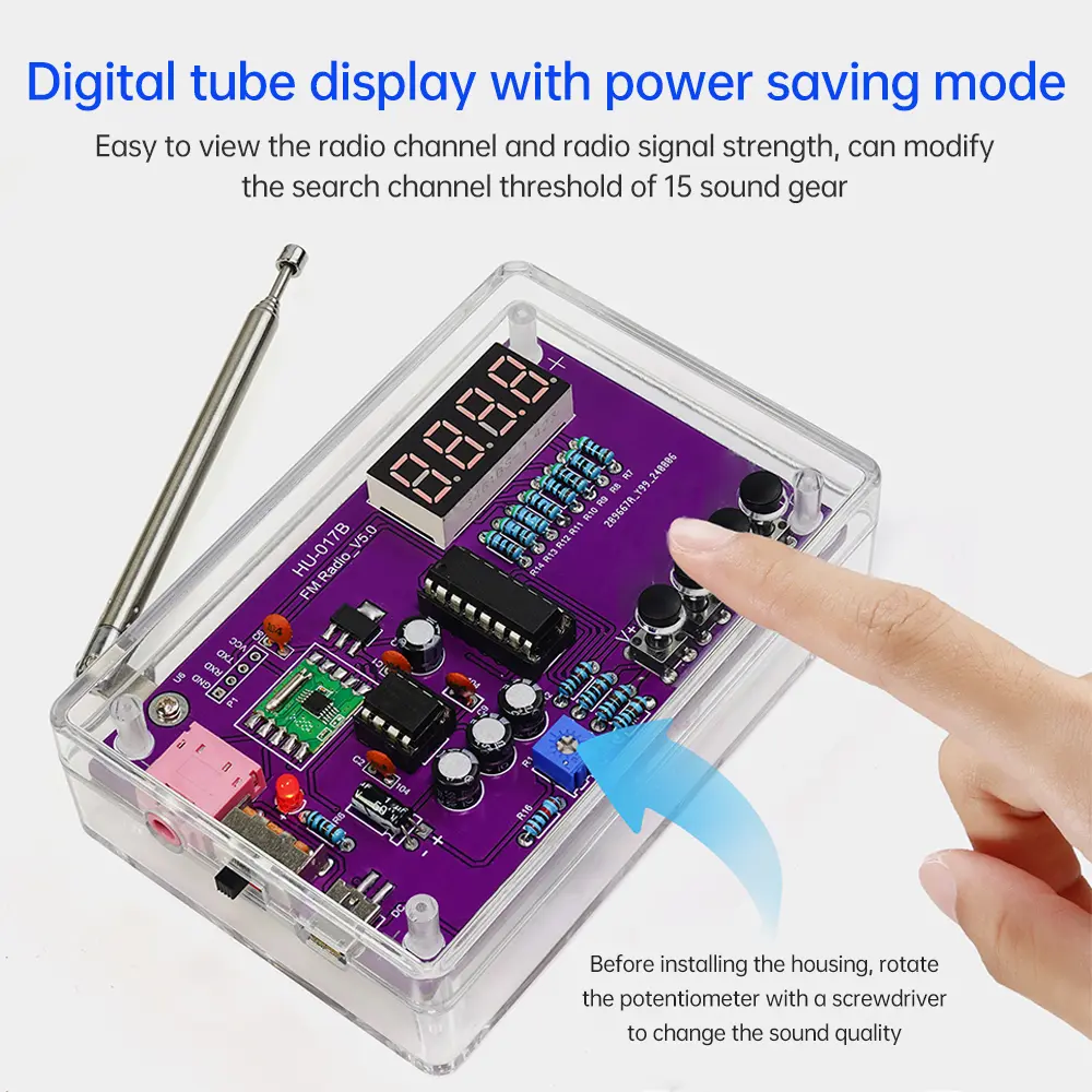 RDA5807S TDA2822 HU-017A/HU-017AB DIY Radio Kit 87-108MHz STC15W RDA5807 FM Electronic DIY Parts for Electronic Component