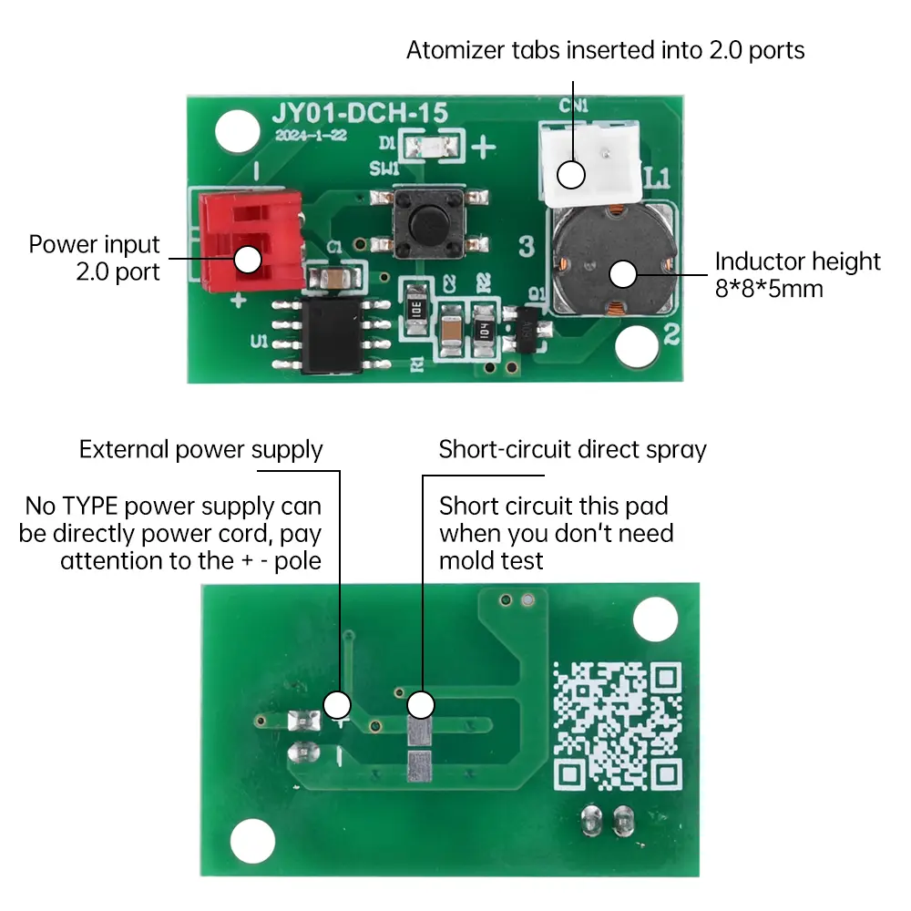 DC 4.5V Single Spray Humidification Module Ultrasonic Atomization Control Board Atomizer Sprayer Humidity Sensor