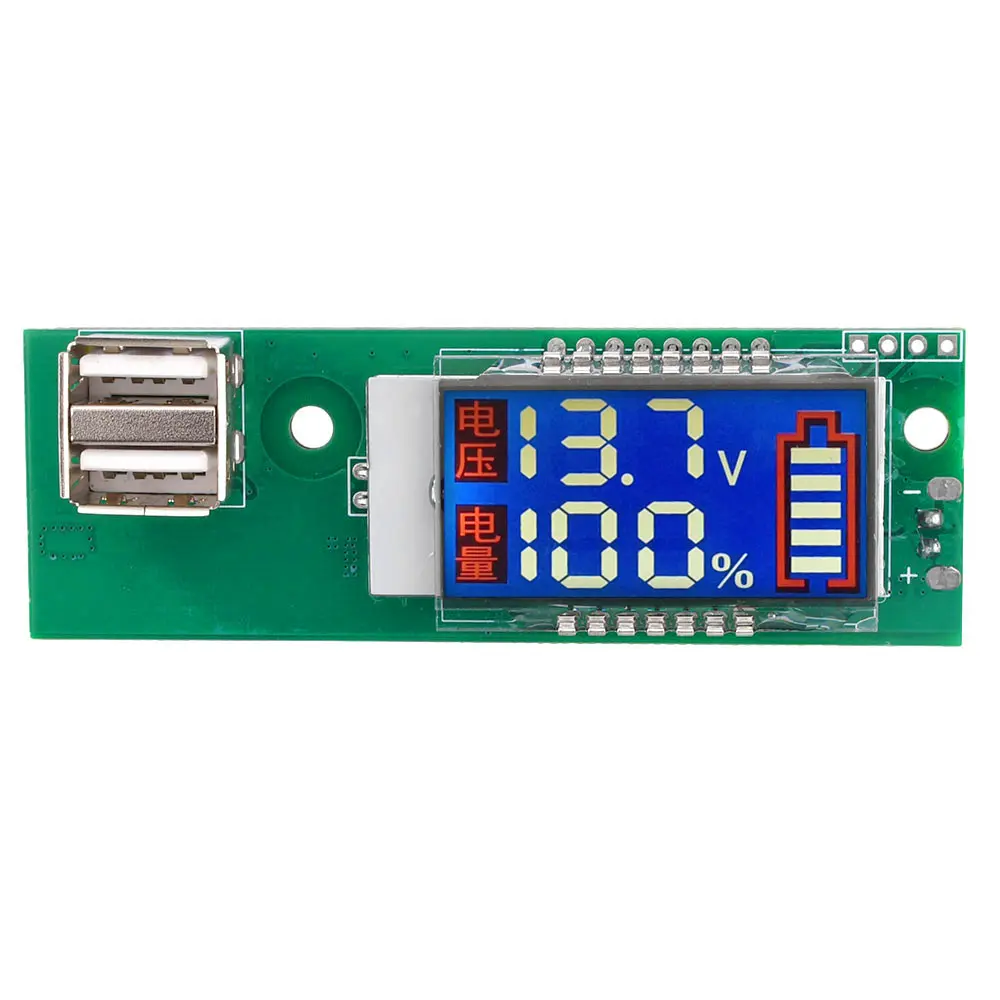 12V 3S Acid Battery Lithium Battery Capacity Tester Voltmeter Digital Dual Display Battery Level Indicator Voltage Tester Module