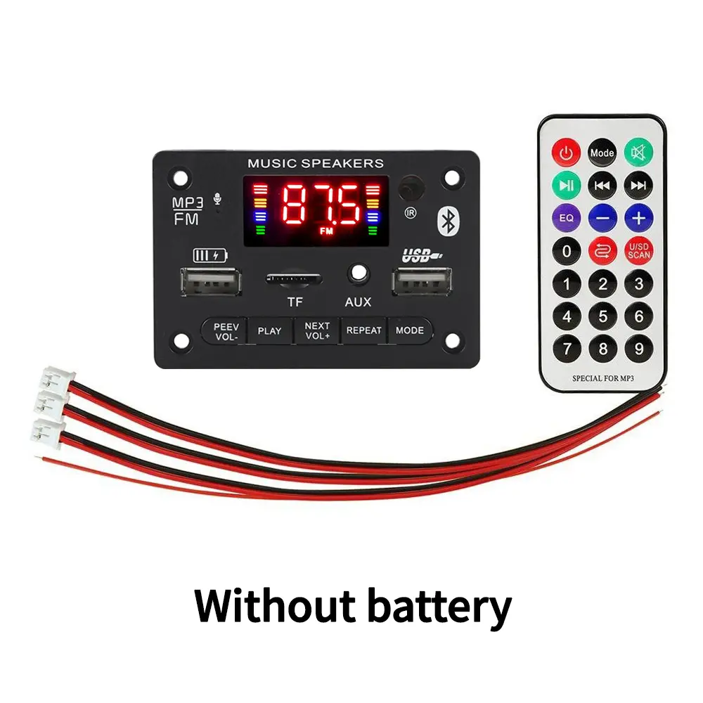 2*3W Bluetooth Compaticle Class D Stereo Audio Digital Power Amplifier Decoder Board USB AUX Record FM Radio MP3 Player Module