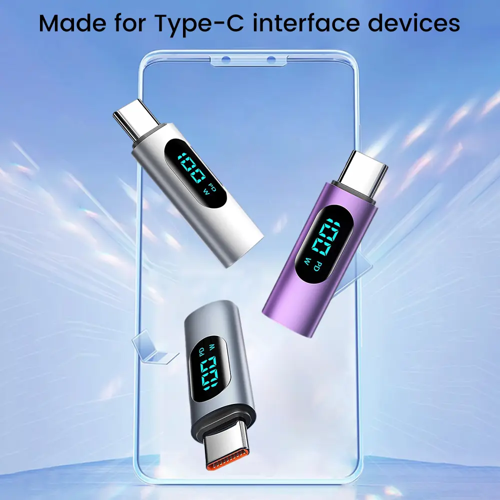 PD 100W Digital Adapter Type-C Male to Female OTG Data Adapter 5A Fast Charging Converter For Huawei Xiaomi laptop Mobile Phone