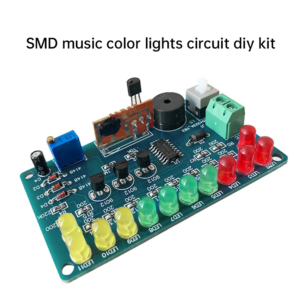 DIY CD4060 SMD Music Lantern Circuit Welding Kit LED Color Light Circuit Soldering Dream Light Module DC 4.5-5V Experiment Learn