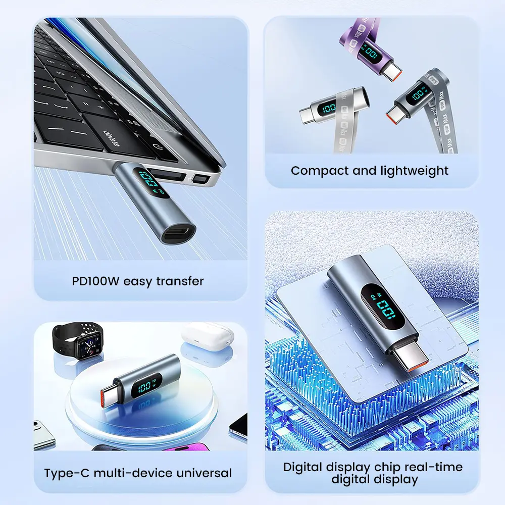 PD 100W Digital Adapter Type-C Male to Female OTG Data Adapter 5A Fast Charging Converter For Huawei Xiaomi laptop Mobile Phone