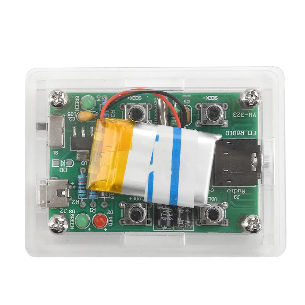 DIY FM Radio Electronic Kit Module 76-108MHz Wireless Receiver Chargeable Soldering Project Practice Kit GS1299 DC 5V Micro USB