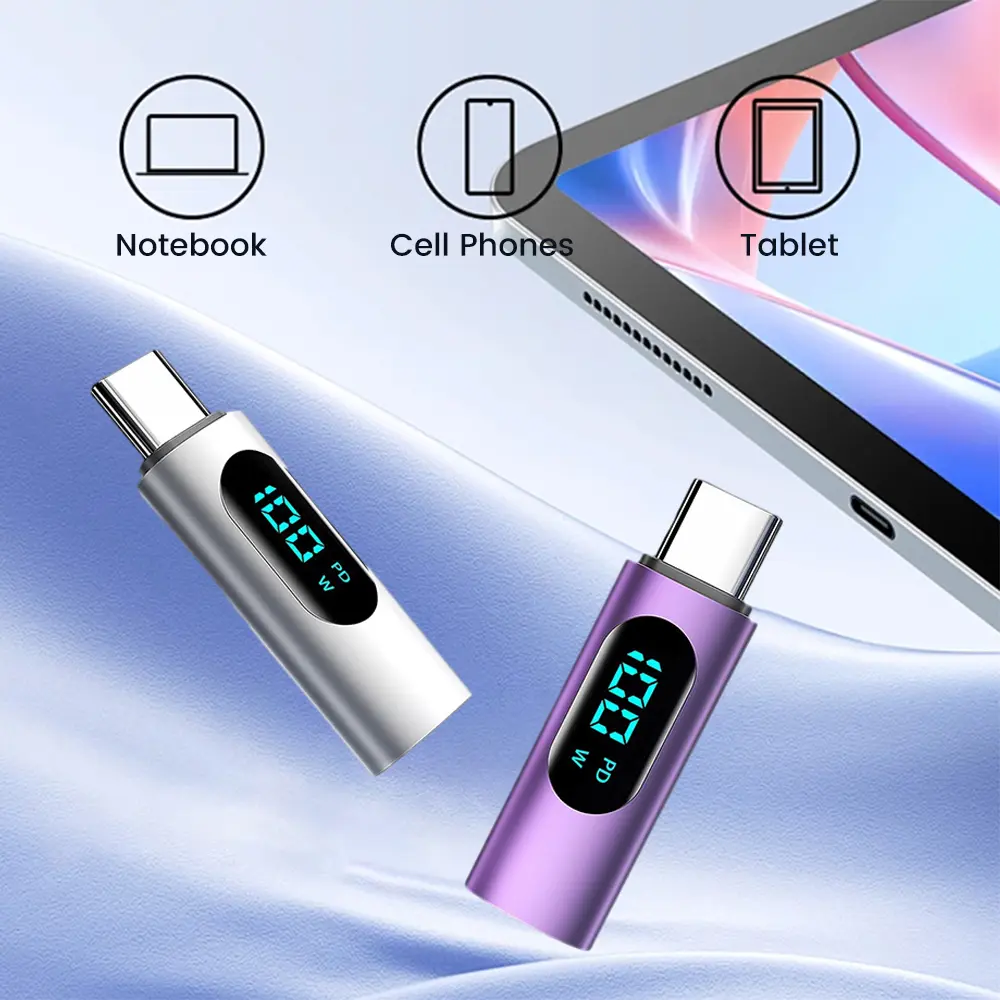 PD 100W Digital Adapter Type-C Male to Female OTG Data Adapter 5A Fast Charging Converter For Huawei Xiaomi laptop Mobile Phone