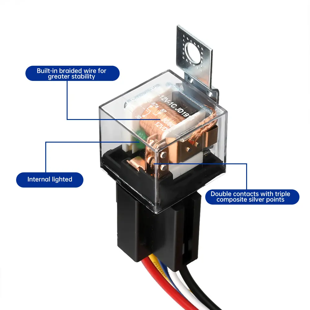 JD1914/JD2914 80A Automotive Relay Socket DC 12V 24V 4 Pin 5 Pin Waterproof Car Relays Control Switch With Relay Socket
