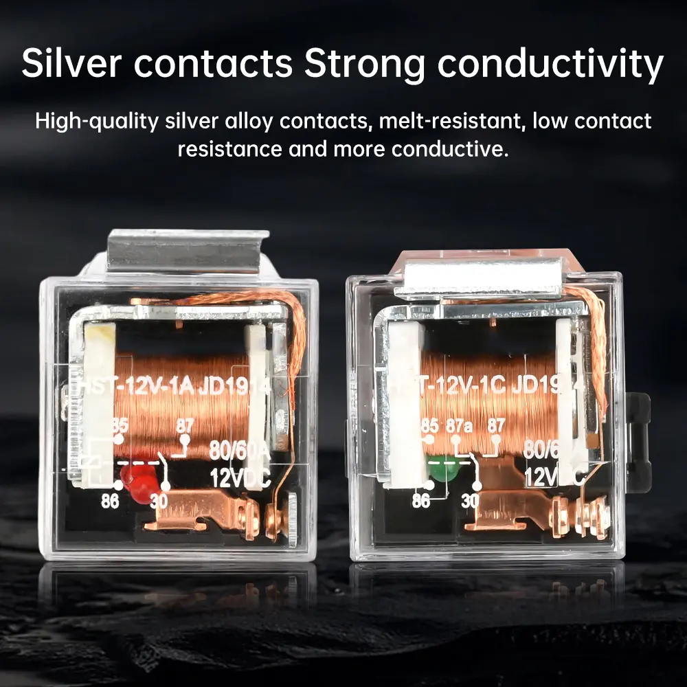 JD1914/JD2914 80A Automotive Relay Socket DC 12V 24V 4 Pin 5 Pin Waterproof Car Relays Control Switch With Relay Socket