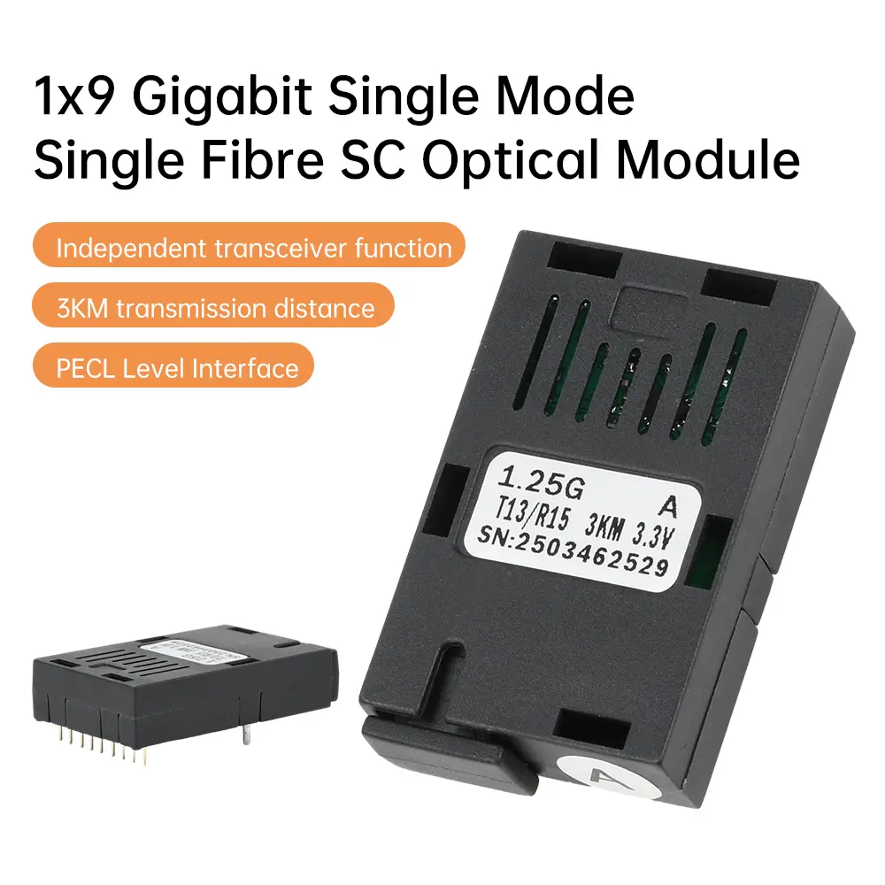 1.25G 1*9 Fiber Optical Module 1000M Gigabit SC Single-Mode 1310/1550nm 3/20KM Send & Receive 1310nm 1550nm Transceiver