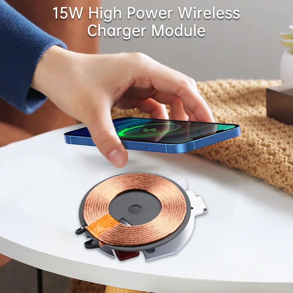15W Wireless Charging Module For Mobile Phone Car Magnetic Wireless Charger Transmission Circuit Board 5V/9V/12V High Power