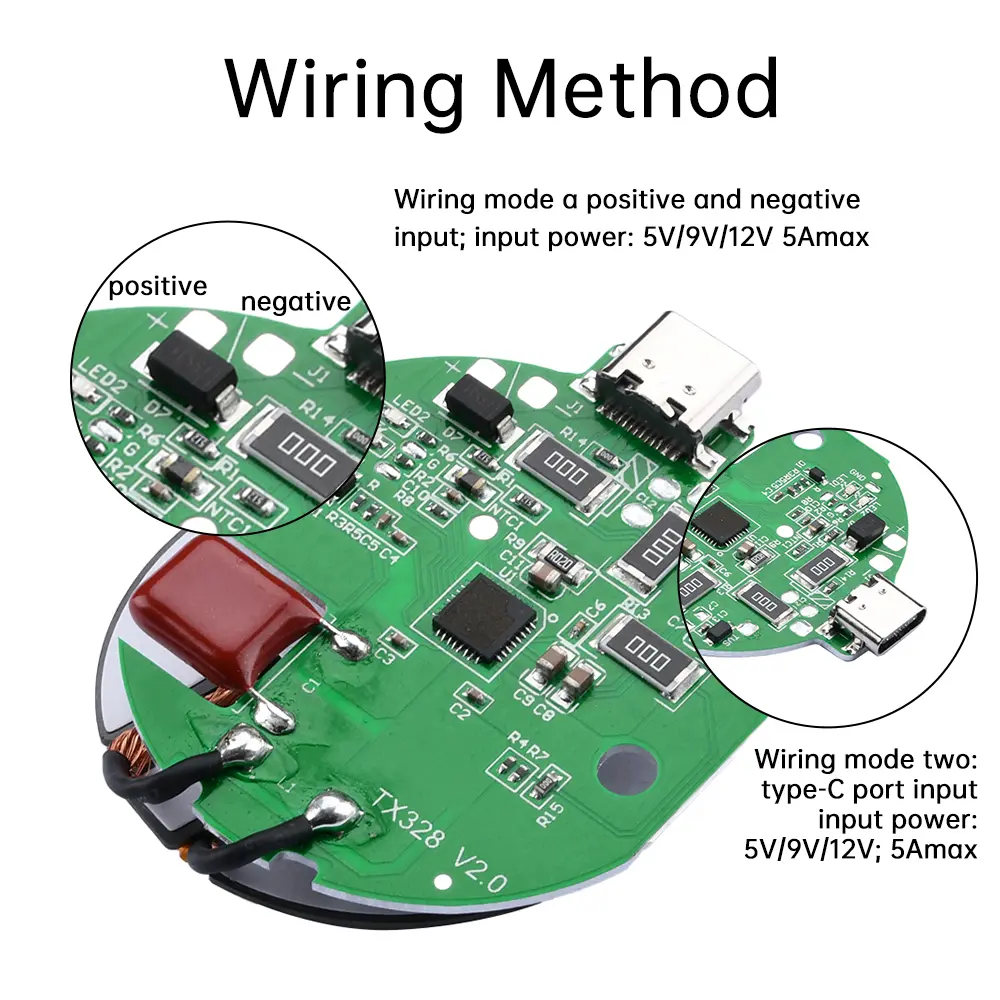 15W Wireless Charging Module For Mobile Phone Car Magnetic Wireless Charger Transmission Circuit Board 5V/9V/12V High Power