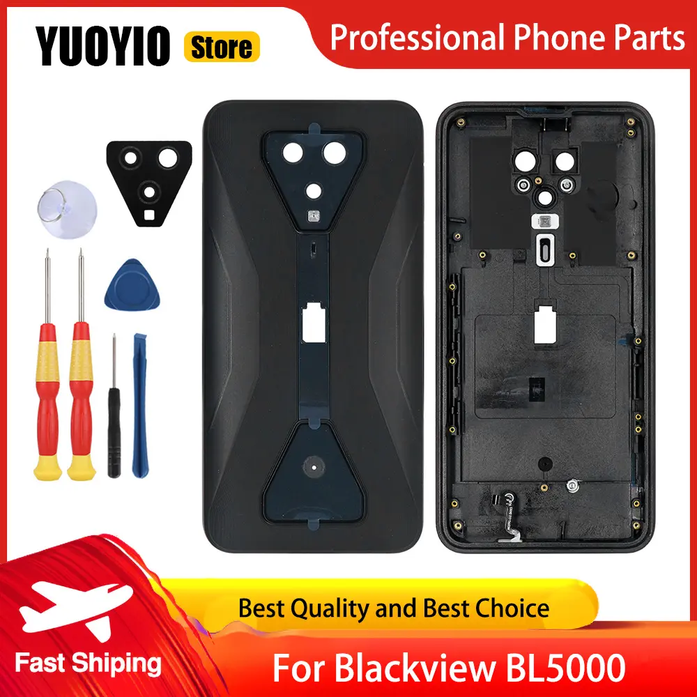 Battery Case Protective Battery Case Back Cover+Glass Lens For Blackview BL5000 Smart Phone 3M Adhesive Replacement Parts