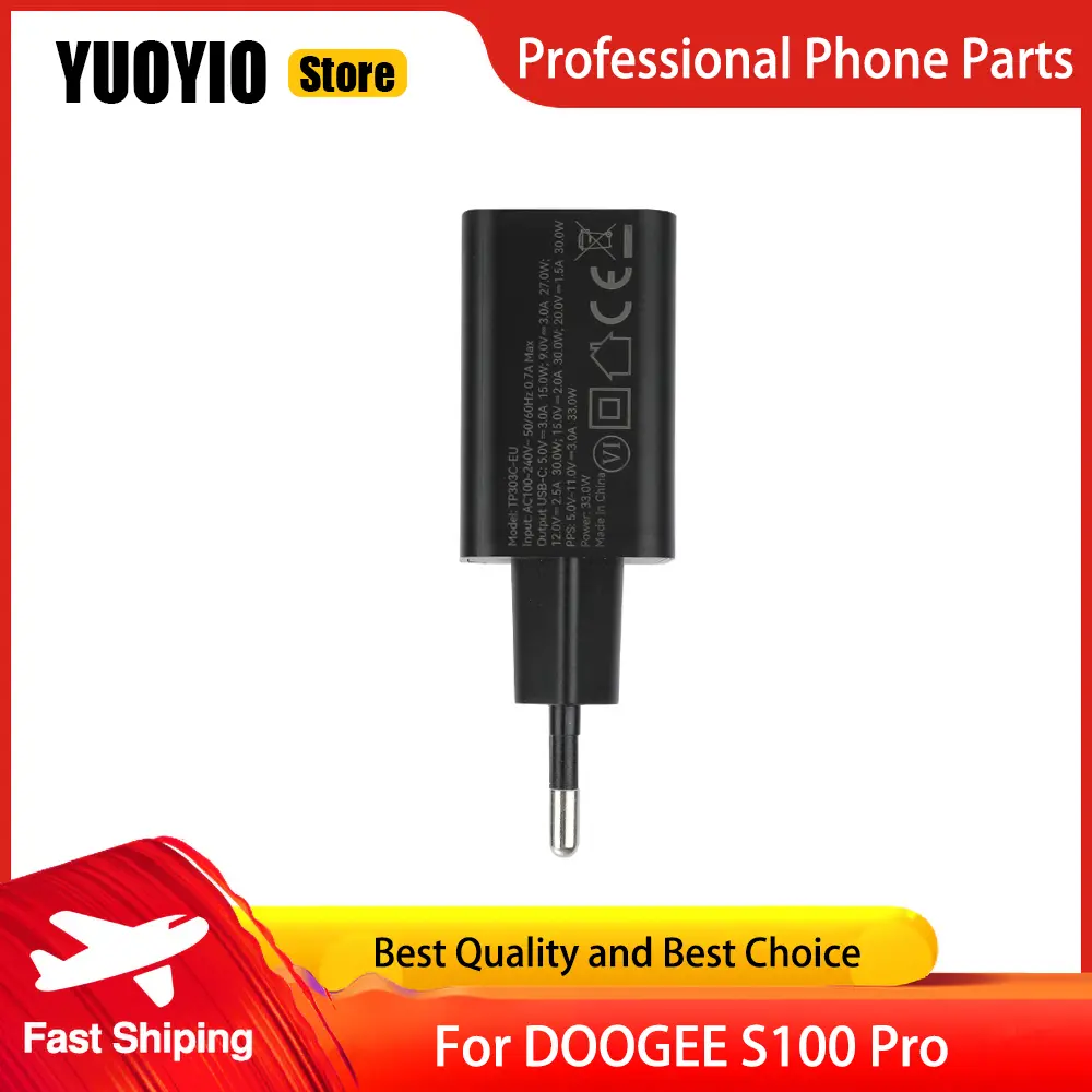 Charger 100% Original New For DOOGEE S100 Pro Official Quick Charging Adapter + USB Cable Data Line Phone