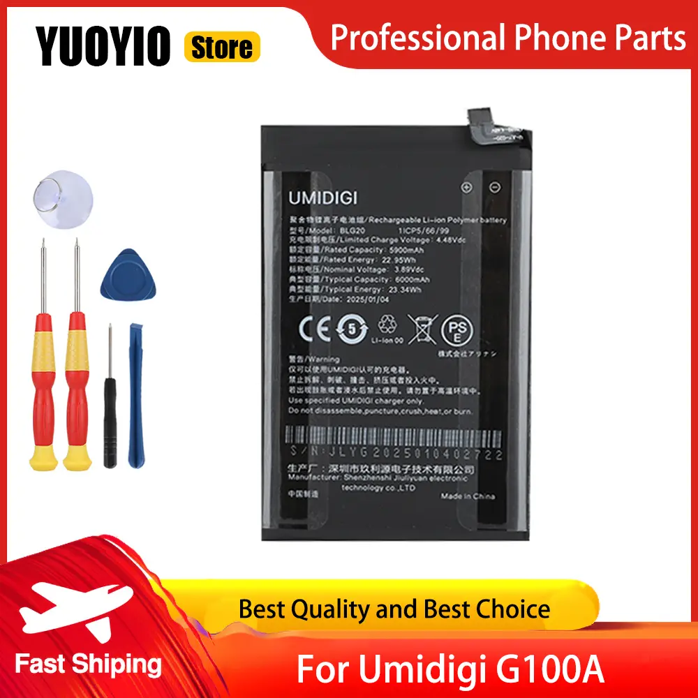 100% New Original For UMIDIGI Power 7 Max 10000mAh G9 5G G9A G9T G9C G100A G6 5G Battery High Capacity Free disassembly tool