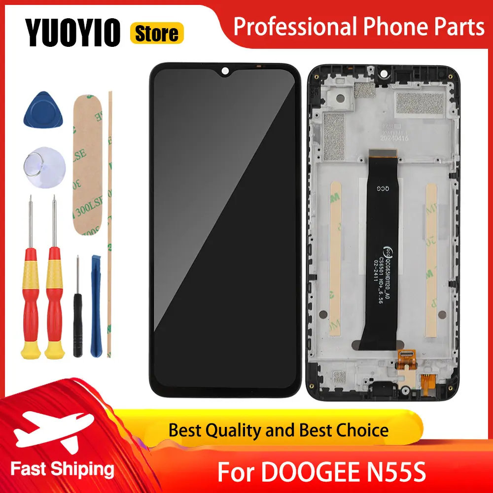 YUOYIO Brand New Original Touch Display For DOOGEE N55 N55S N55 Pro N55 Plus LCD Screen Assembly Parts Replacement Free Tools