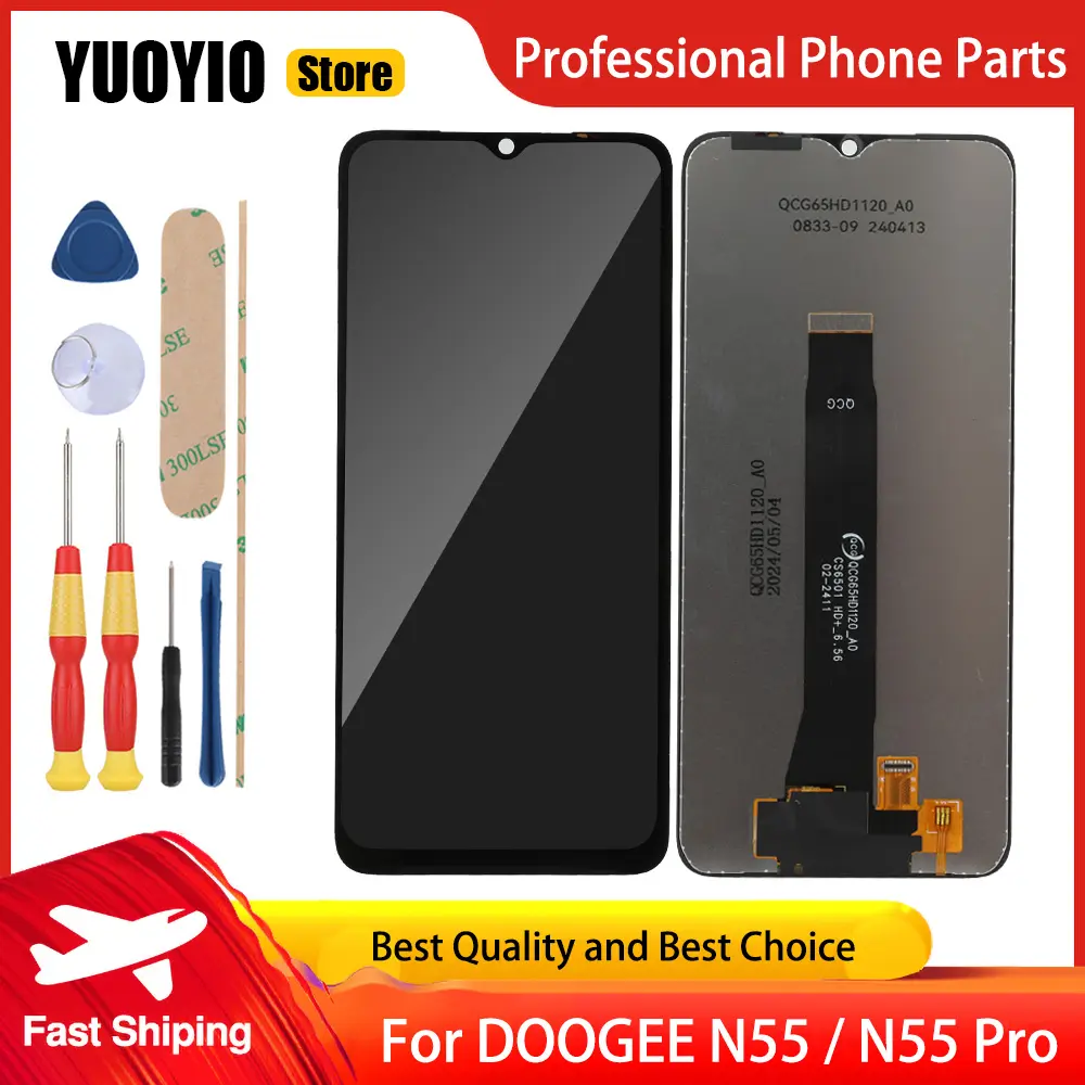 YUOYIO Brand New Original Touch Display For DOOGEE N55 N55S N55 Pro N55 Plus LCD Screen Assembly Parts Replacement Free Tools
