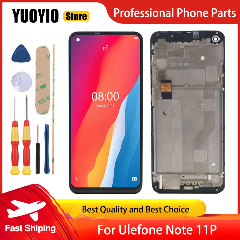 Touch Display For Ulefone Note 11P Note 8P Note 9P With Frame Screen LCD Replacement Parts Free Disassemble Tool