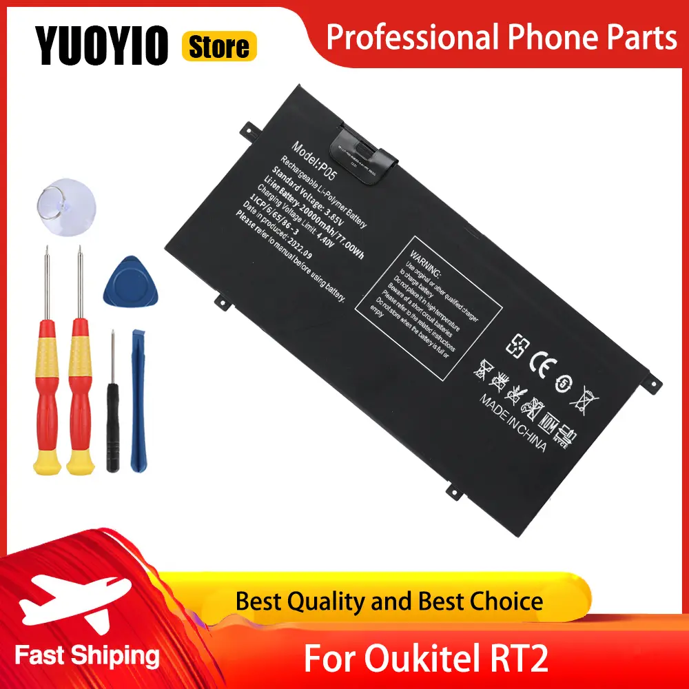 YUOYIO 100% New Original Battery For Oukitel RT2 RT6 2000 mAh RT5 10000mAh Smartphone Original Battery High Capacity Free Tools