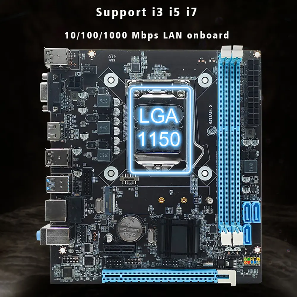 H81 Computer Motherboard Support SATA 3.0 2.0 Micro-ATX LGA1150 Desktop Computer Mainboard PCI Express X16 X1 M.2 Nvme/NGFF Slot