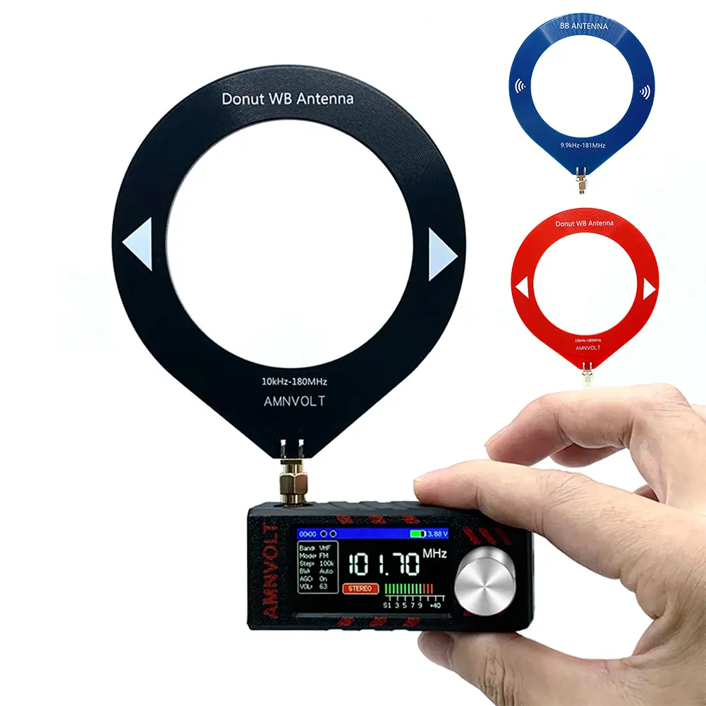 10khz-180mhz Donut MW/SW Antenna with Low Impedance Converter Donut WB Antenna for All Models of Radios Walkie Talkies SDR