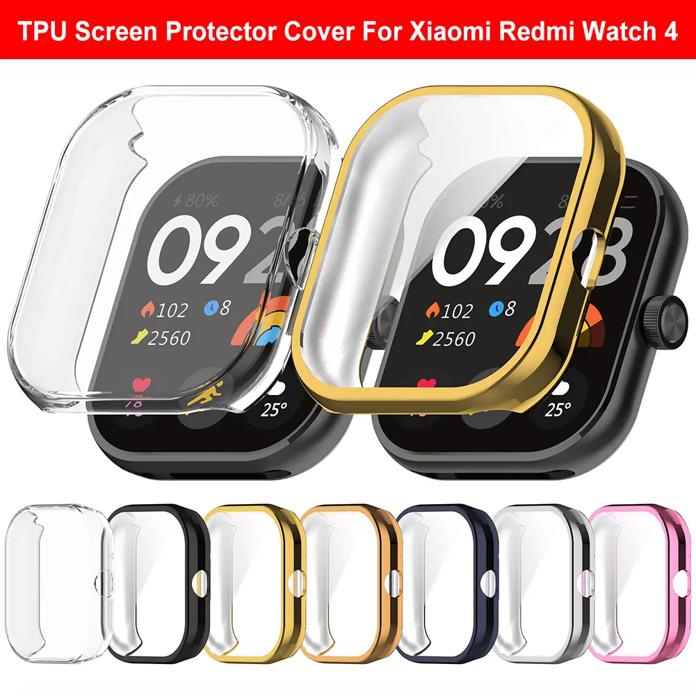 Premium TPU Full Coverage Case Screen Protector for Redmi Watch 4 with Anti-Fall and Dustproof Functionality