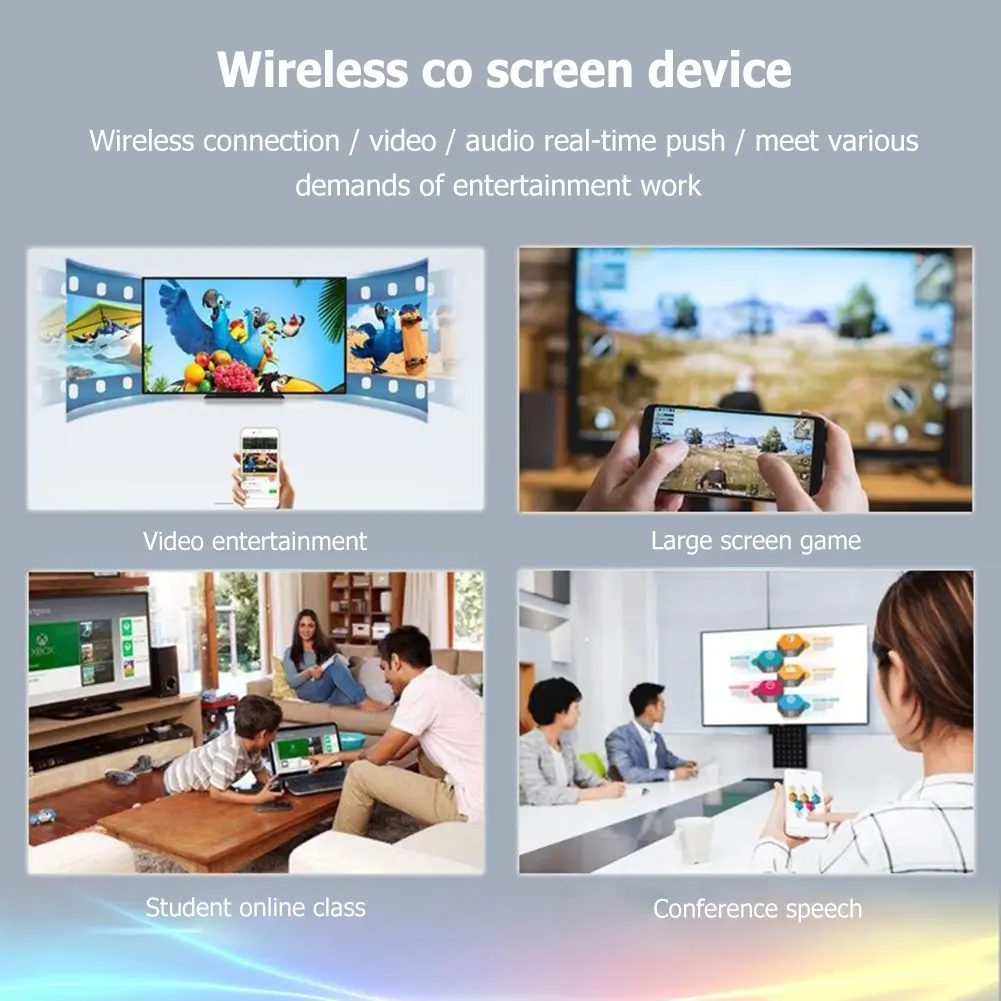 Wireless WiFi Display Dongle 2.4ghz Hdmi-compatible Screen Share 1080p Mobile Phone Projector for Car Home Office for Mirascreen