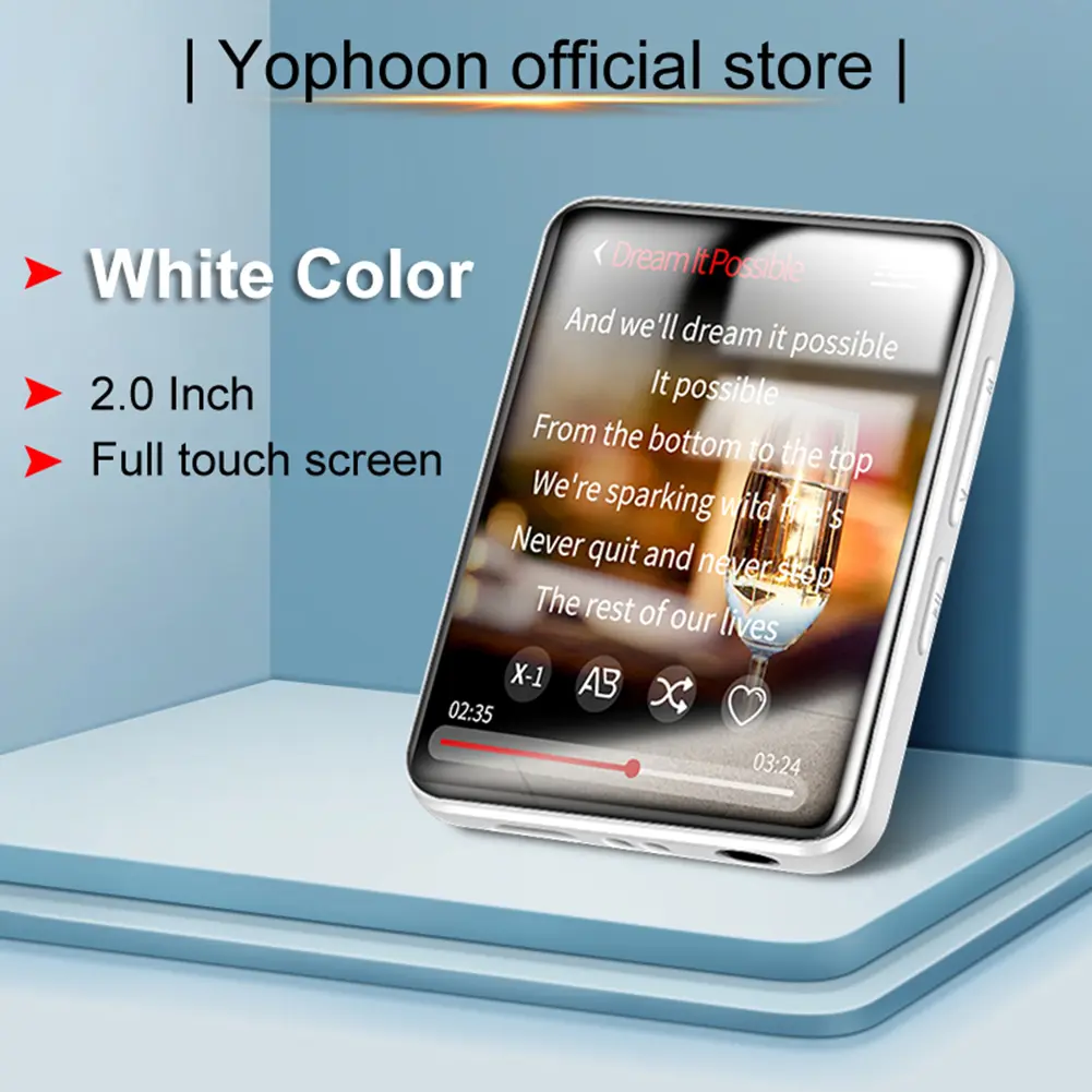 Music Player BT 5.2 Touch Screen Portable Player for Sports/Running/Cycling/Exercise