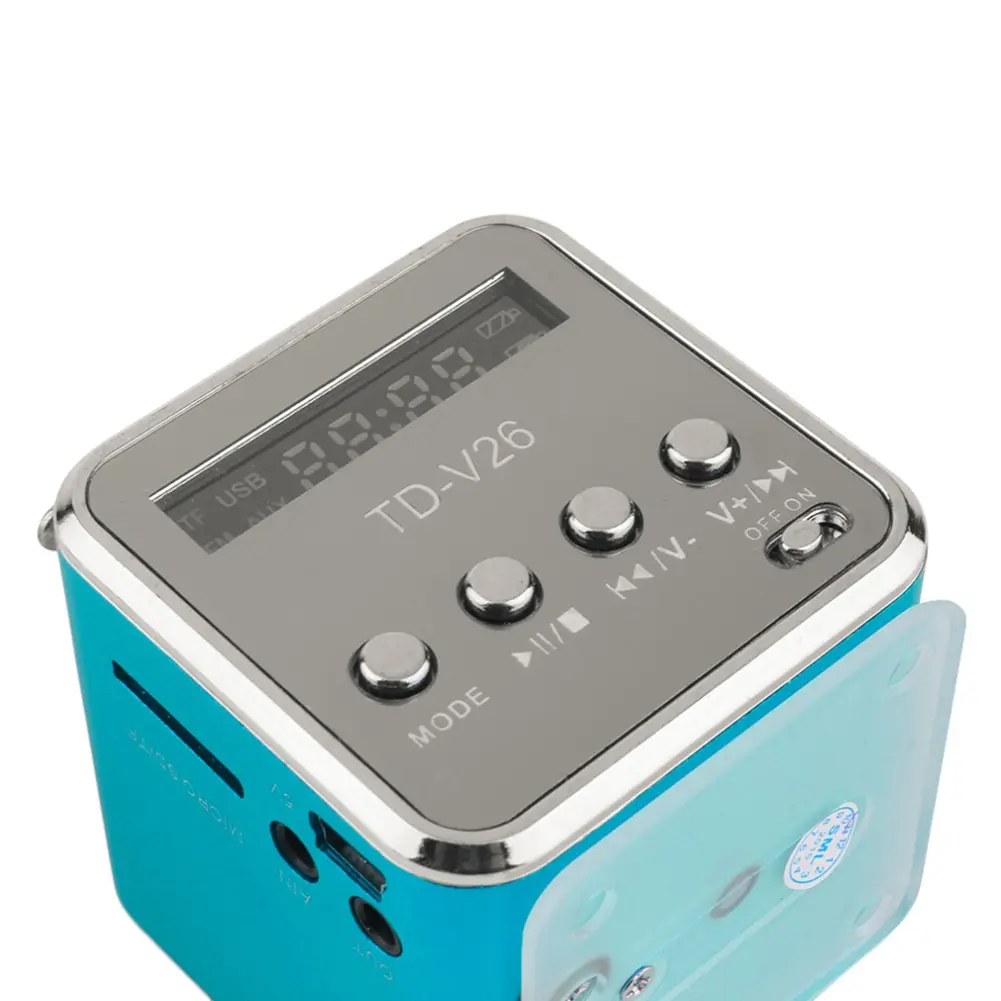TD-V26 Mini Radio FM Digital Portable Speakers with Receiver MP3 Music Player