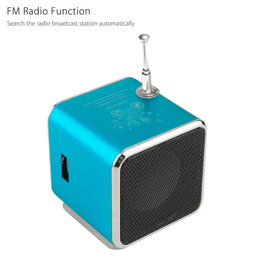 TD-V26 Mini Radio FM Digital Portable Speakers with Receiver MP3 Music Player
