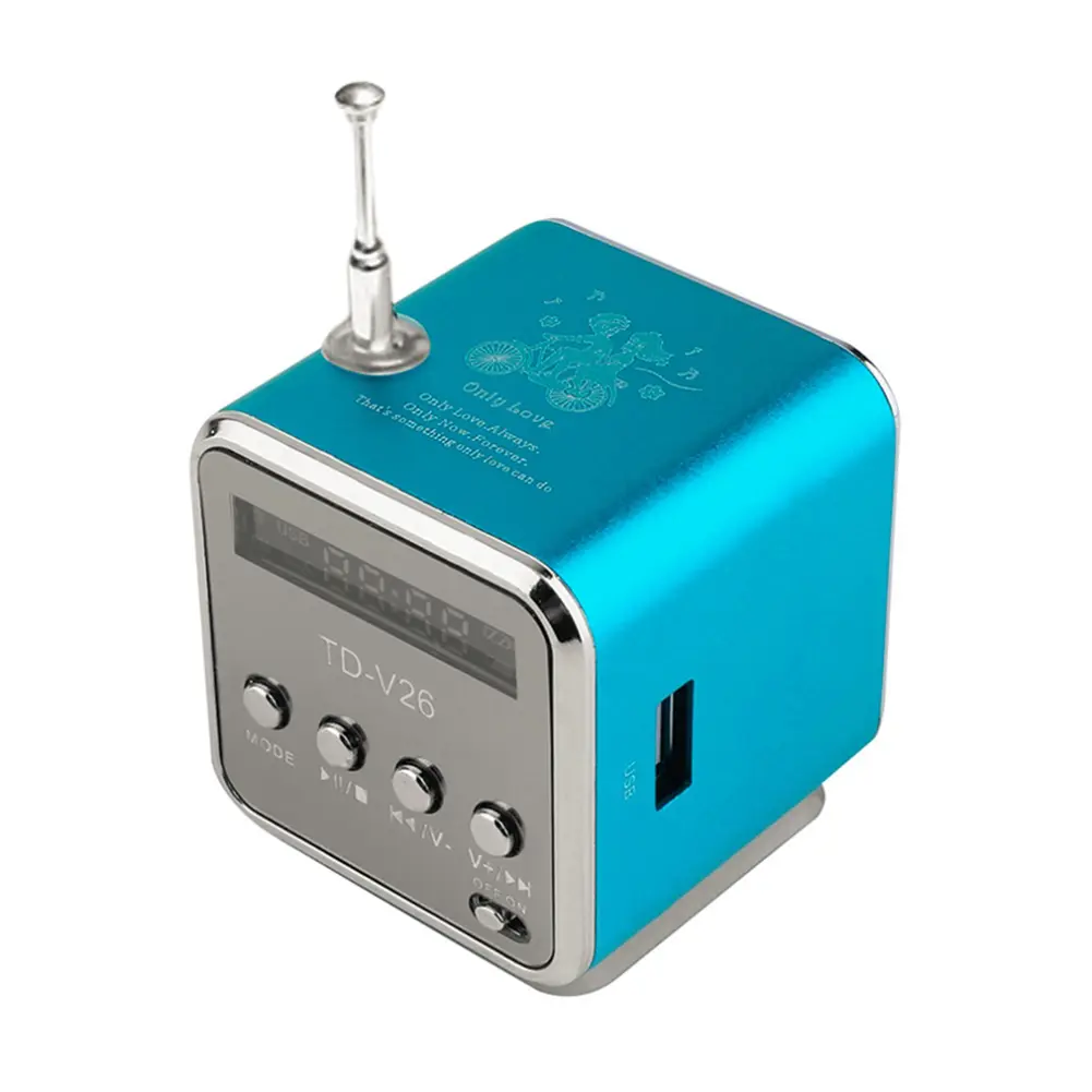 TD-V26 Mini Radio FM Digital Portable Speakers with Receiver MP3 Music Player