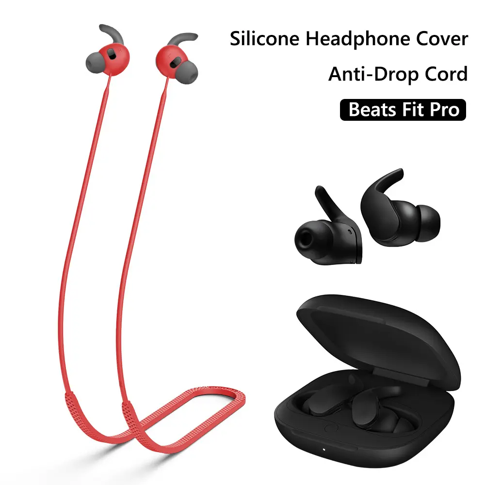 Silicone Anti-Lost Earphone Rope Waterproof Headphone Holder Rope Cable Soft Sports Lanyard for Beats Fit Pro Wireless Headphone