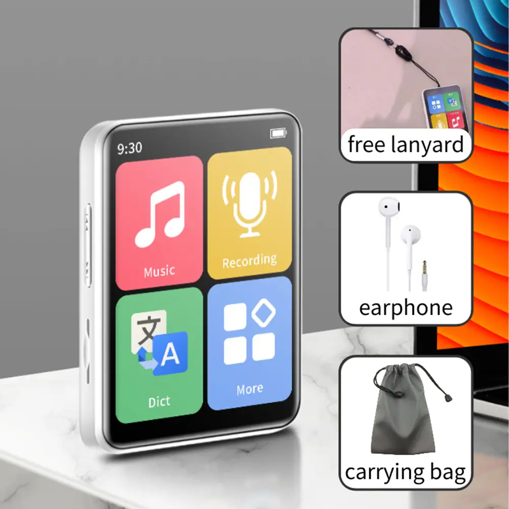 Music Player BT 5.2 Touch Screen Portable Player for Sports/Running/Cycling/Exercise