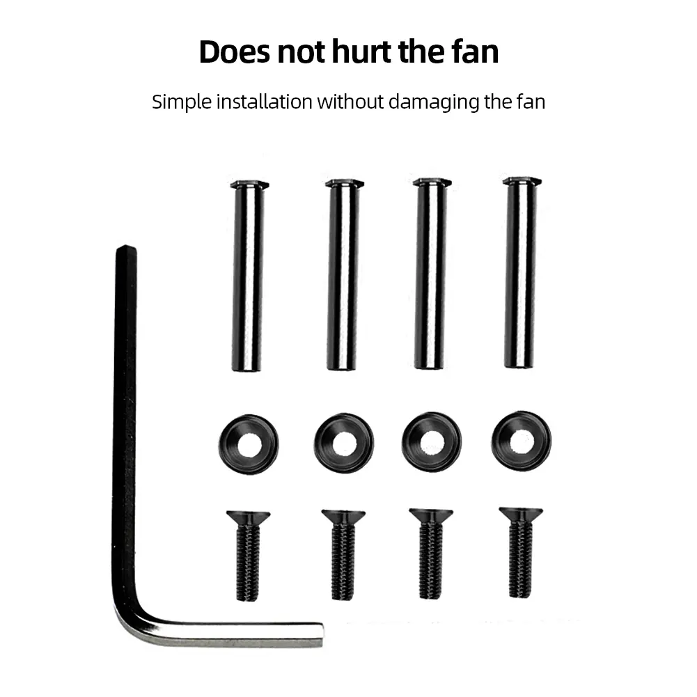 Cooling Fan Nut Screws Quiet Operation Cooling Fan Mount Screws Metal Computer Case Fan Screws Set for PC Case Fan